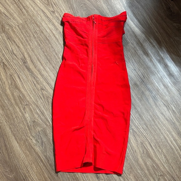 Elegant Red Women's Dress bodycon stretch - Picture 5 of 7